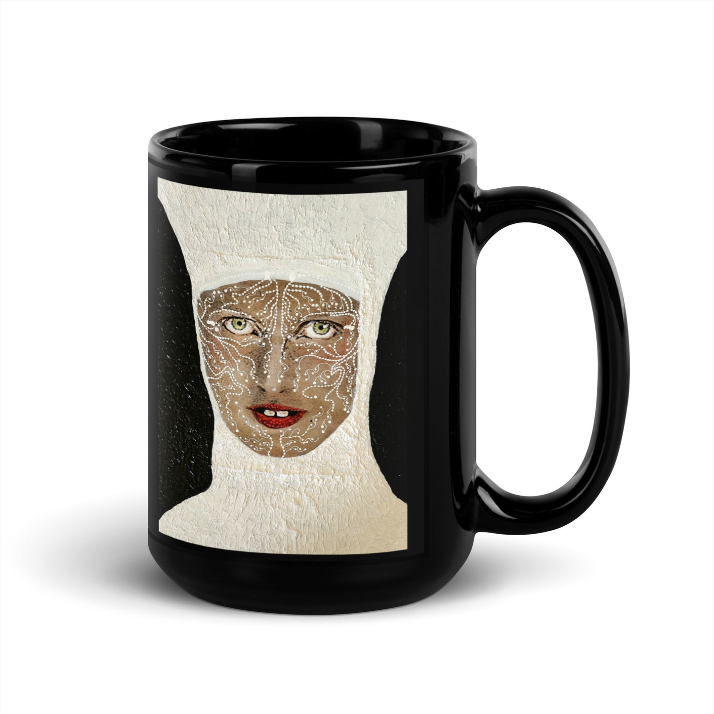 Sister Surreal design by Kirsten Blackburn on 15oz black glossy mug