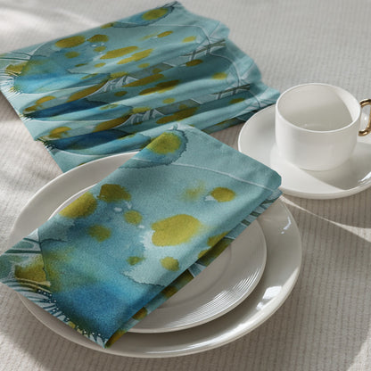 Bluewater design by Kirsten Blackburn on cloth napkin set