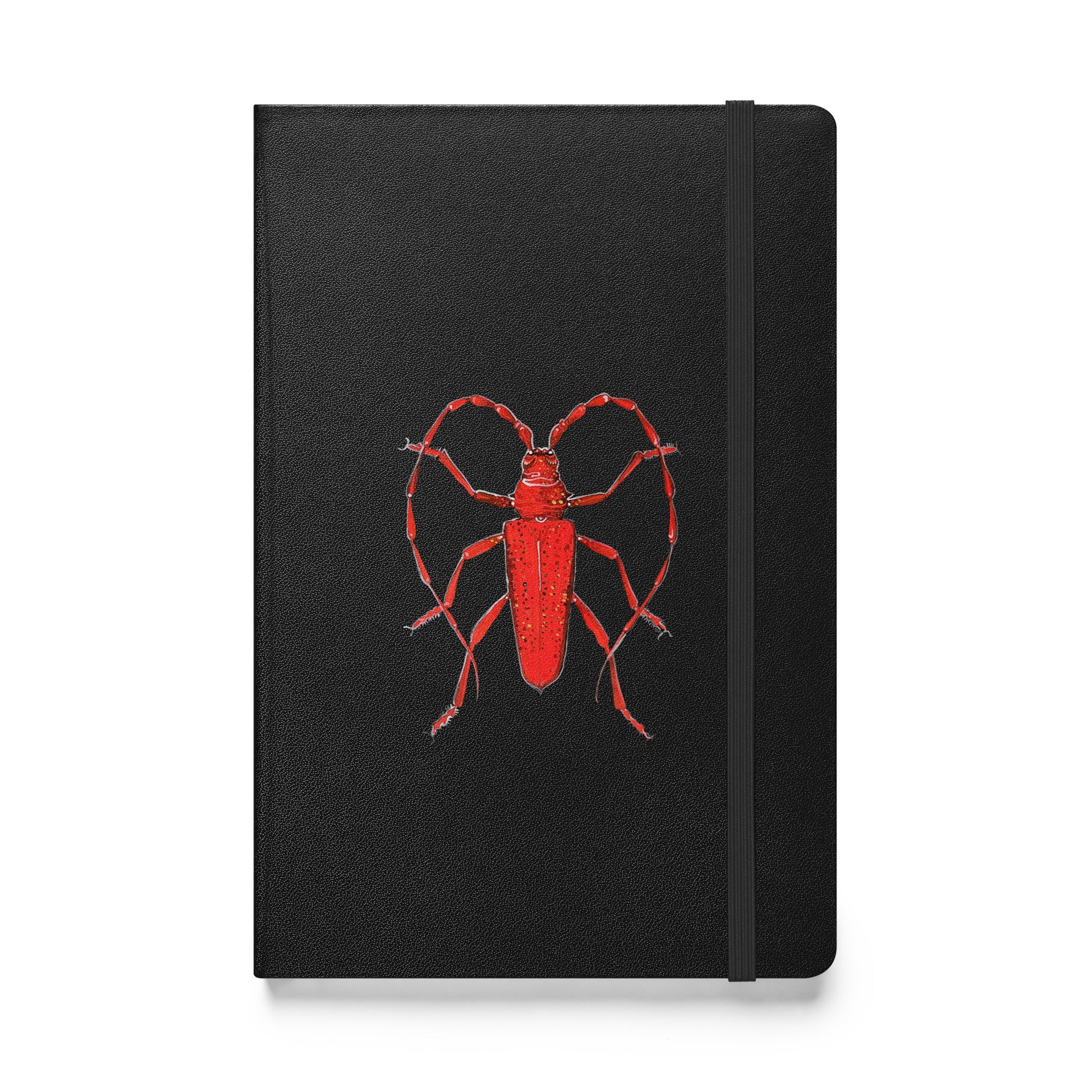 Red beetle design by Kirsten Blackburn on hardcover notebook