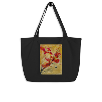 Winter to Spring design by Kirsten Blackburn on large organic tote bag