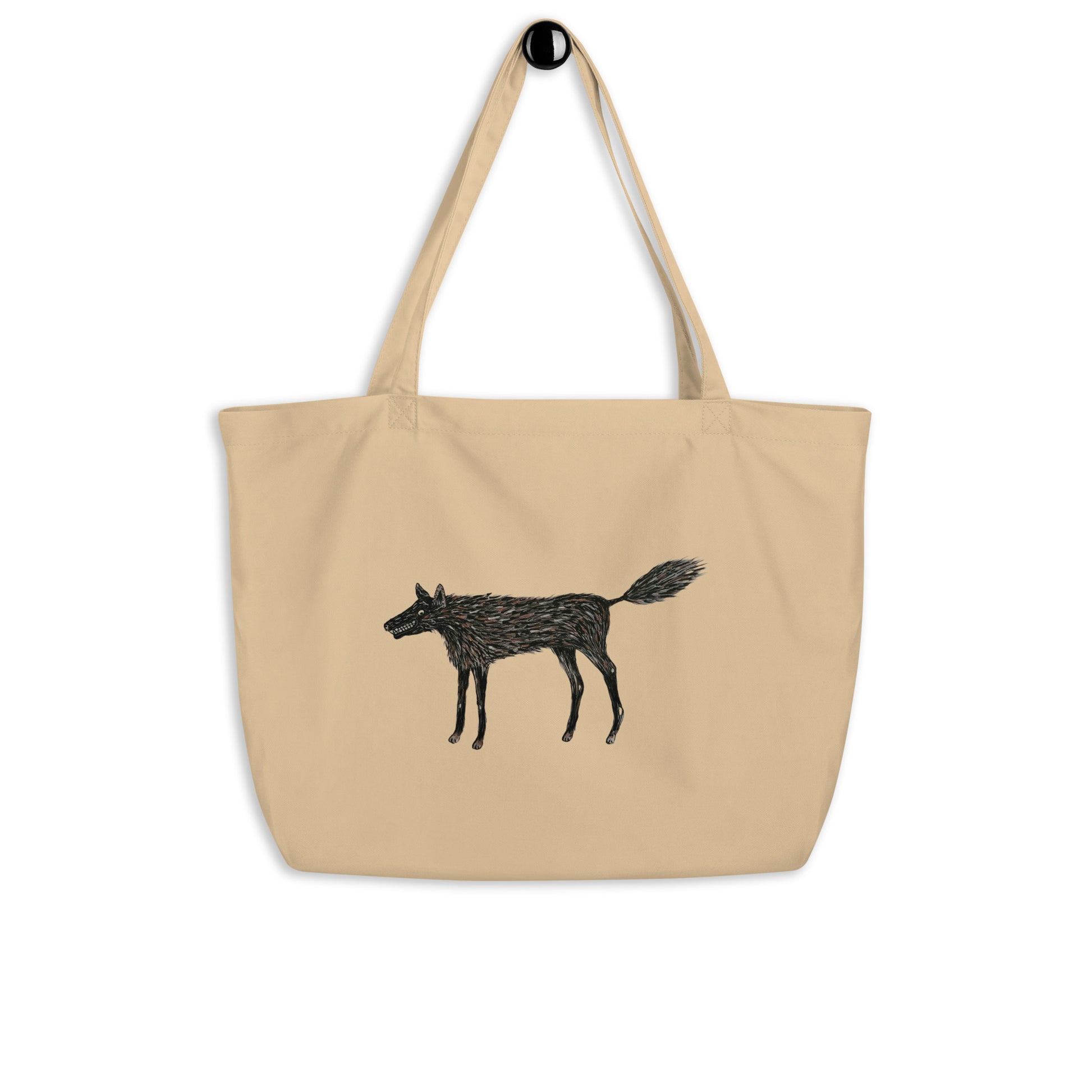 Wolf Of My Dreams design by Kirsten Blackburn on large organic tote bag
