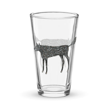 Wolf Of My Dreams design by Kirsten Blackburn on shaker pint glass