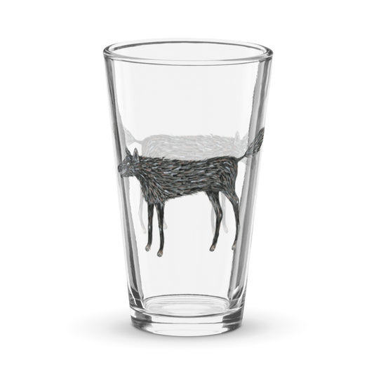 Wolf Of My Dreams design by Kirsten Blackburn on shaker pint glass