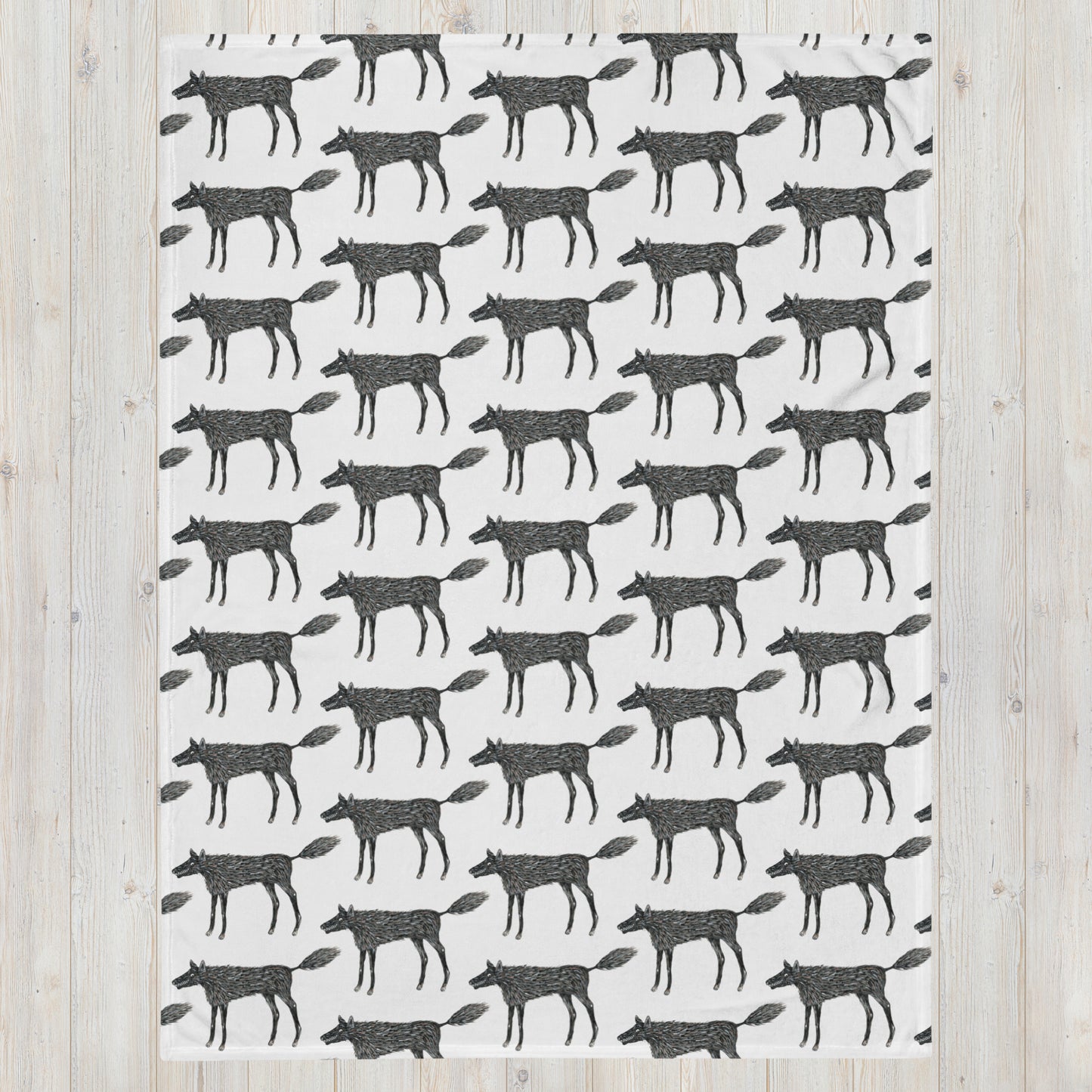 Wolf Of My Dreams design by Kirsten Blackburn on throw blanket