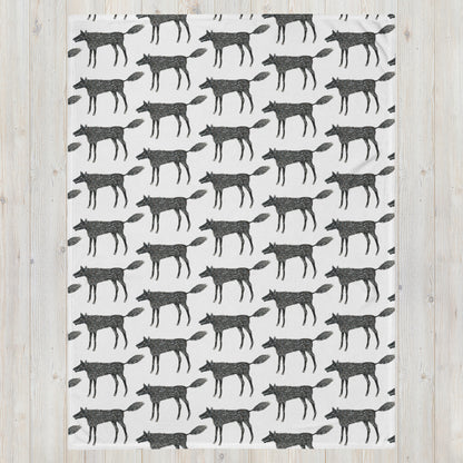 Wolf Of My Dreams design by Kirsten Blackburn on throw blanket