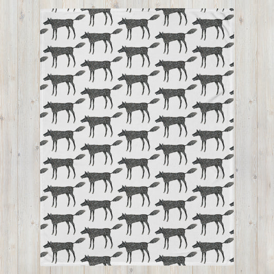 Wolf Of My Dreams design by Kirsten Blackburn on throw blanket