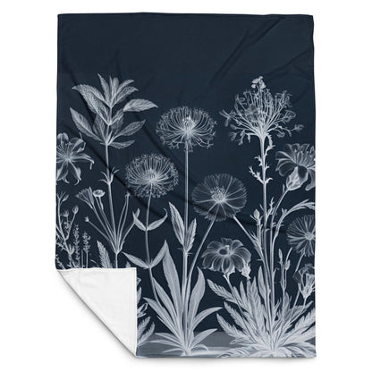 Moonlit Botanica design by Kirsten Blackburn on throw blanket 60x80