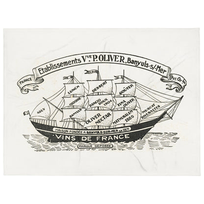 Vintage Sailing Ship design by Kirsten Blackburn on eggshell throw blanket 60x80