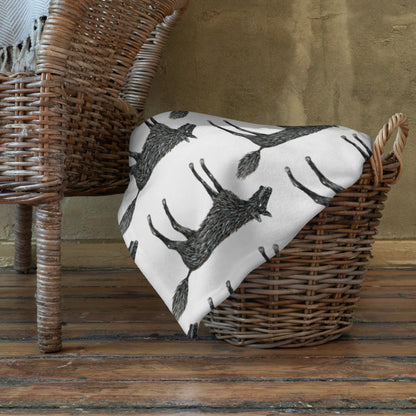 Wolf Of My Dreams design by Kirsten Blackburn on throw blanket
