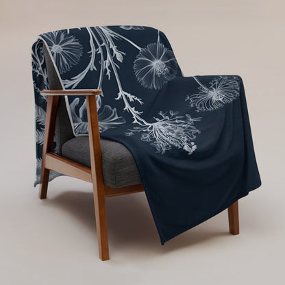 Moonlit Botanica design by Kirsten Blackburn on throw blanket 60x80