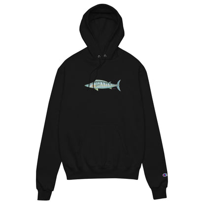 Wahoo design by Kirsten Blackburn on Champion hoodie