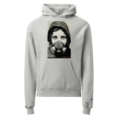 Inhale Exhile design by Kirsten Blackburn on Champion hoodie