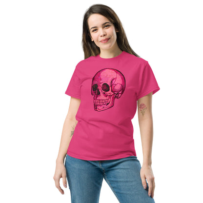 Pink Skull design by Kirsten Blackburn on unisex classic tee