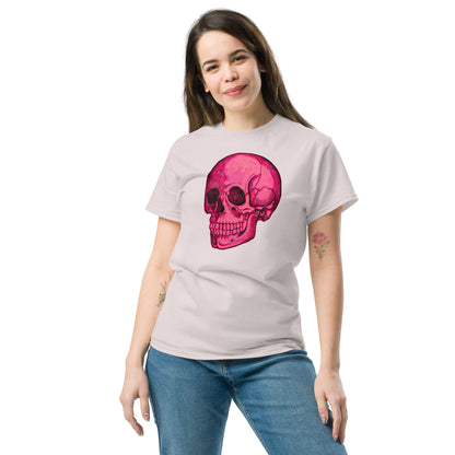 Pink Skull design by Kirsten Blackburn on unisex classic tee