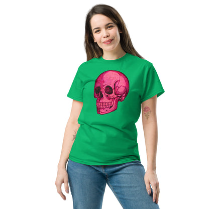 Pink Skull design by Kirsten Blackburn on unisex classic tee