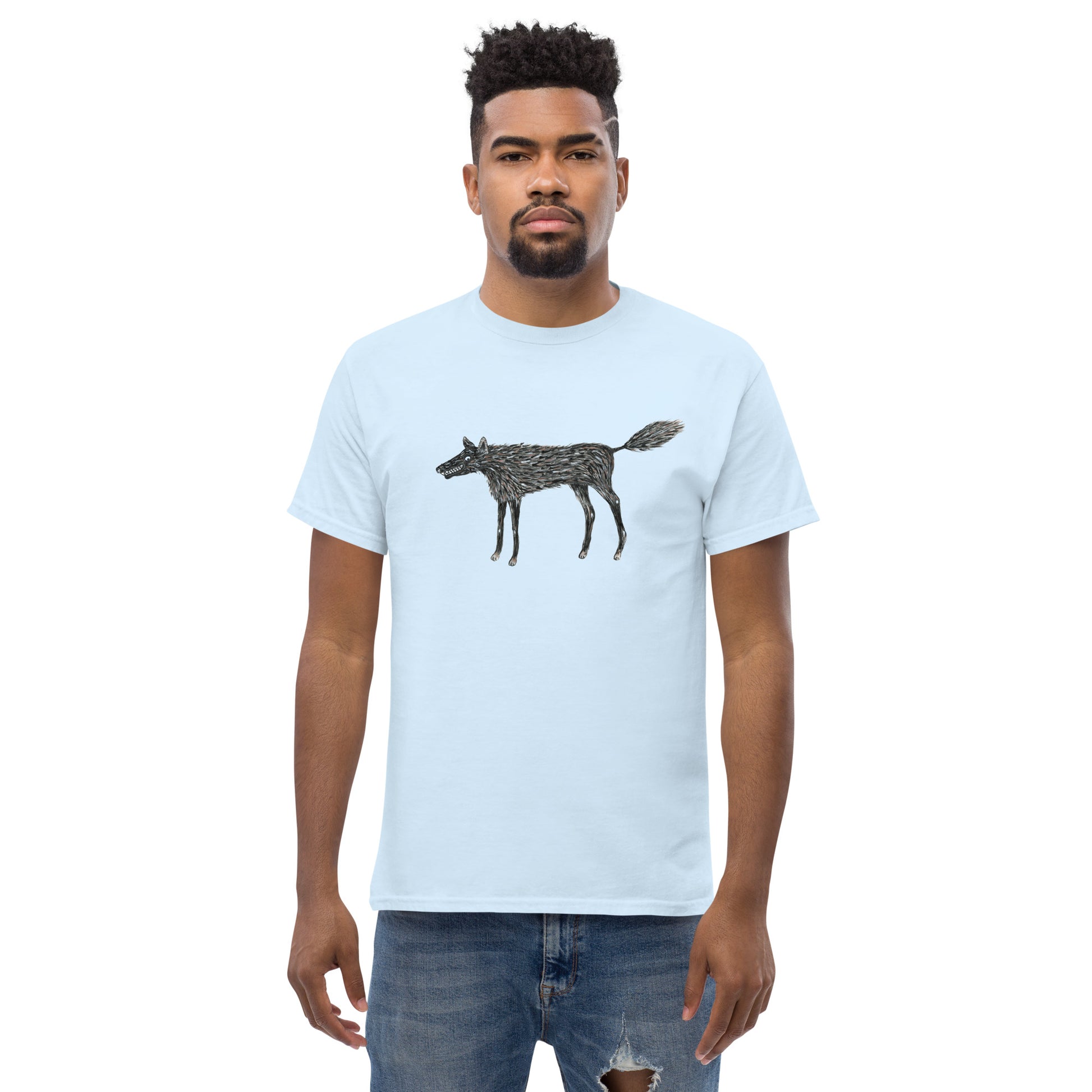 Wolf Of My Dreams graphic by Kirsten Blackburn printed on unisex cotton t-shirt