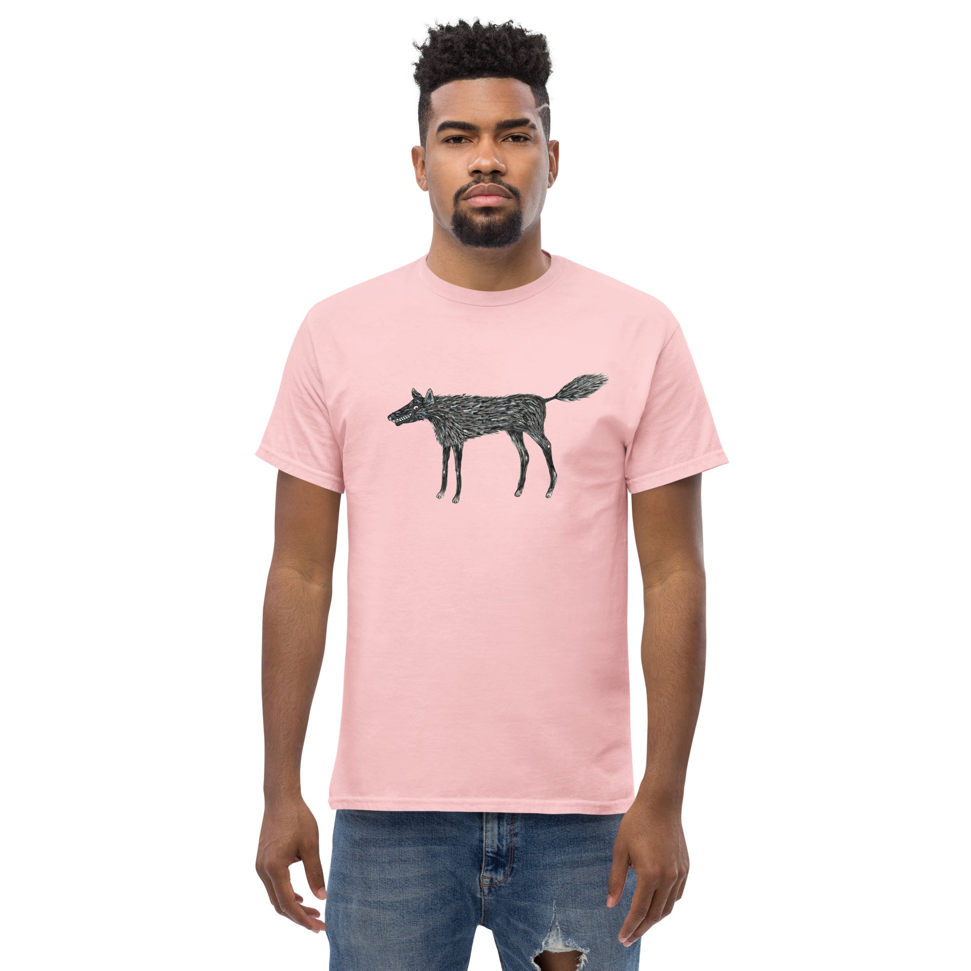 Wolf Of My Dreams graphic by Kirsten Blackburn printed on unisex cotton t-shirt