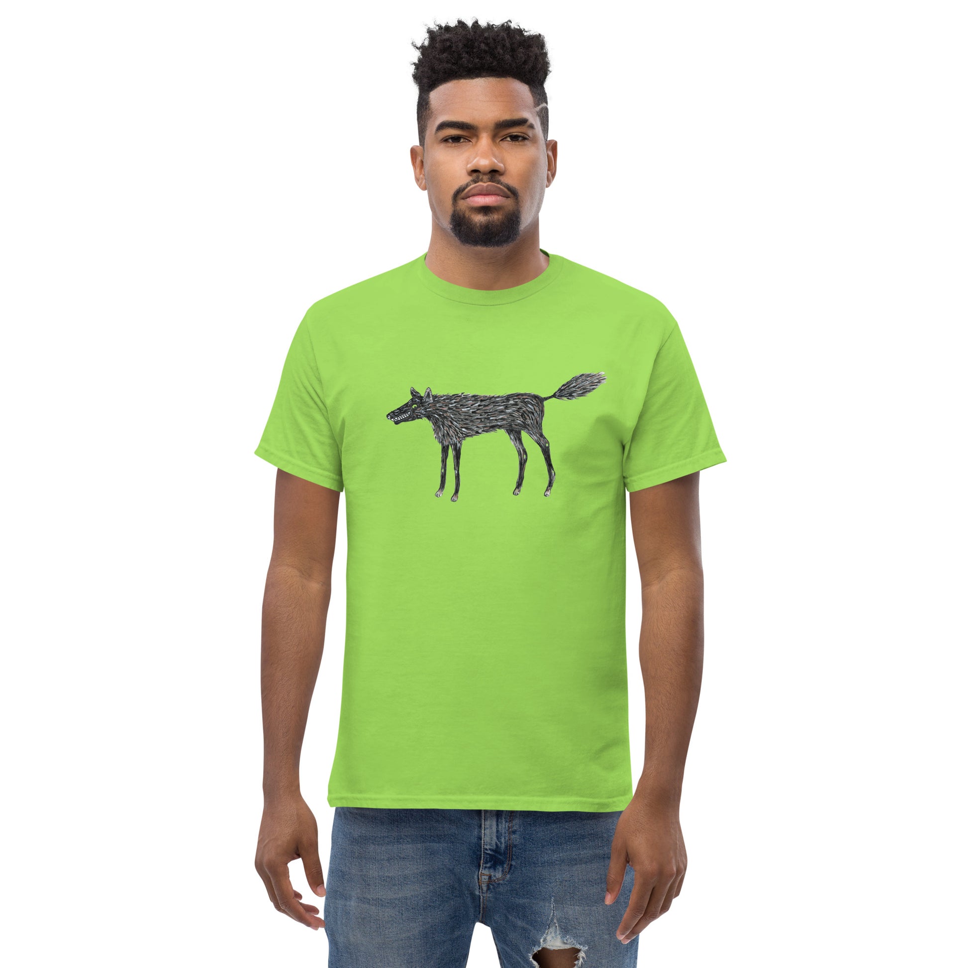 Wolf Of My Dreams graphic by Kirsten Blackburn printed on unisex cotton t-shirt