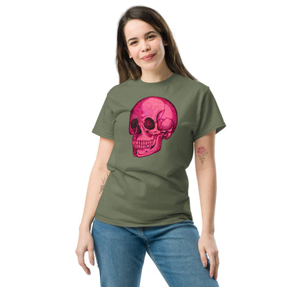 Pink Skull design by Kirsten Blackburn on unisex classic tee