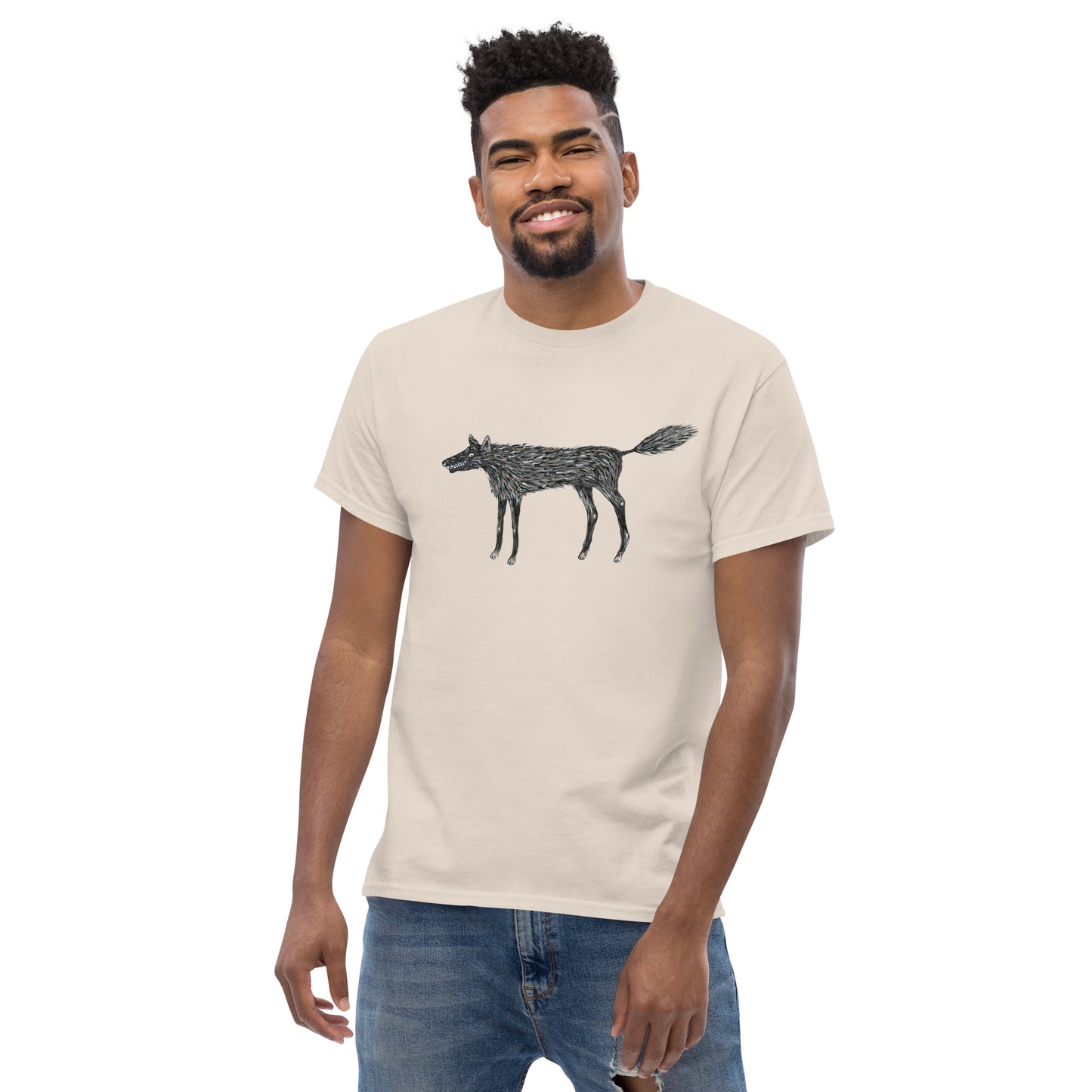 Wolf Of My Dreams graphic by Kirsten Blackburn printed on unisex cotton t-shirt
