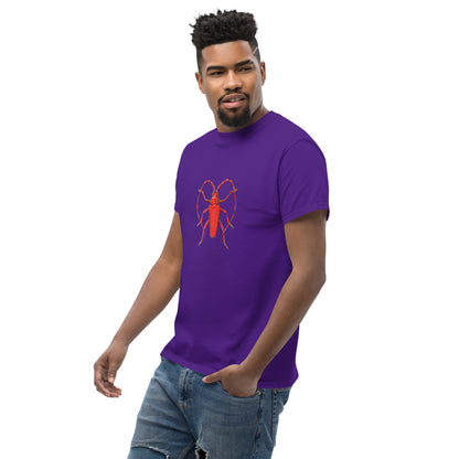 Red beetle graphic by Kirsten Blackburn printed on unisex cotton t-shirt