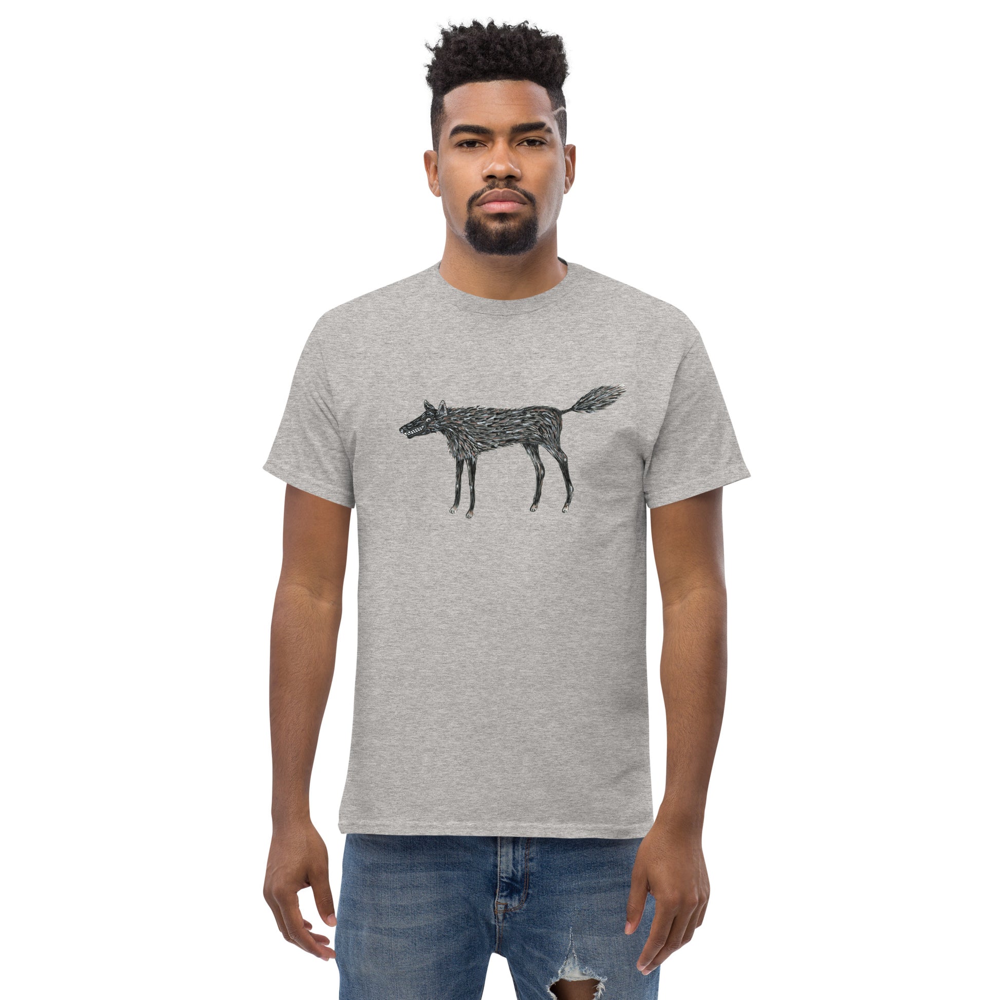 Wolf Of My Dreams graphic by Kirsten Blackburn printed on unisex cotton t-shirt