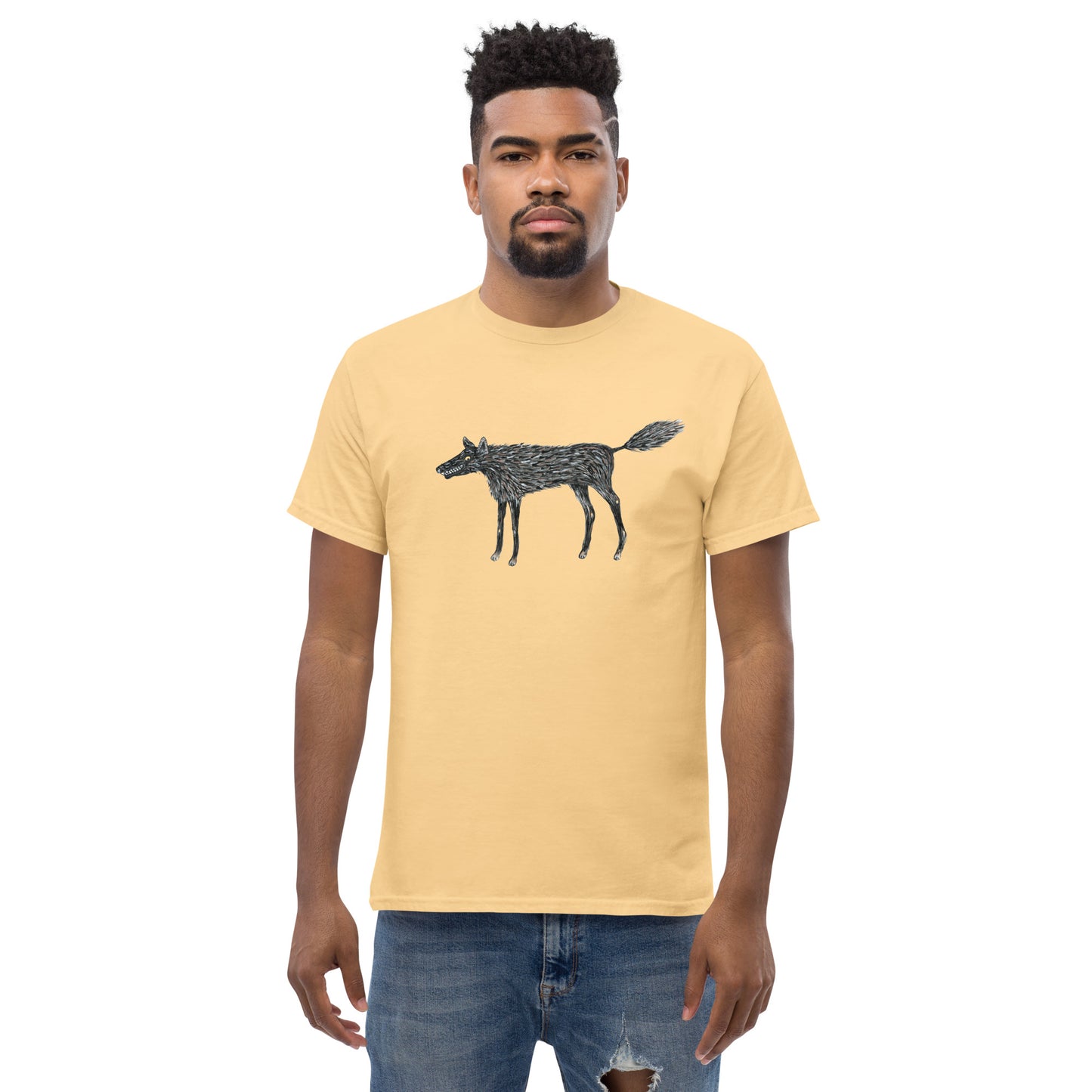 Wolf Of My Dreams graphic by Kirsten Blackburn printed on unisex cotton t-shirt