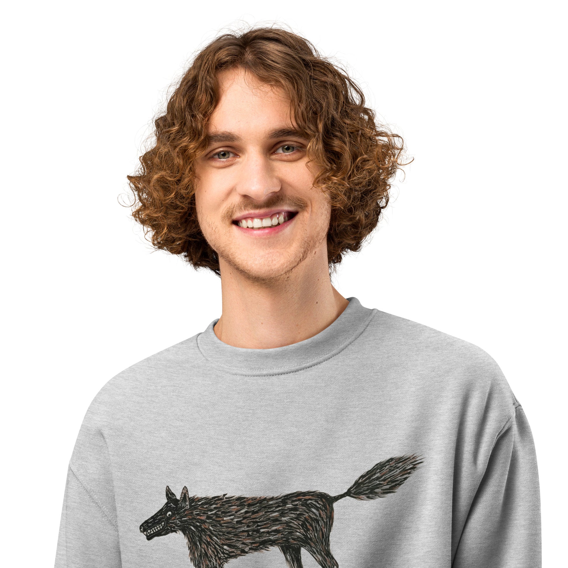 Wolf Of My Dreams design by Kirsten Blackburn on oversized heavyweight sweatshirt