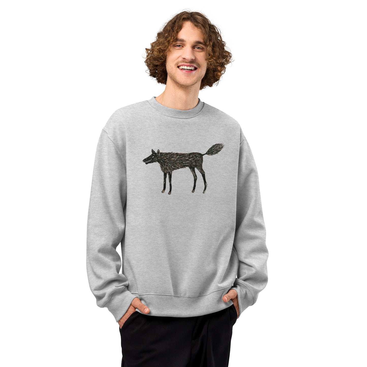 Wolf Of My Dreams design by Kirsten Blackburn on oversized heavyweight sweatshirt
