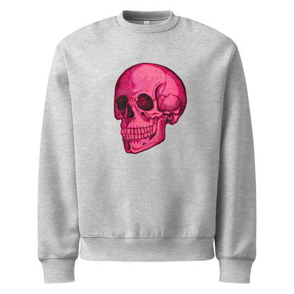 Pink Skull design by Kirsten Blackburn on oversized heavyweight sweatshirt
