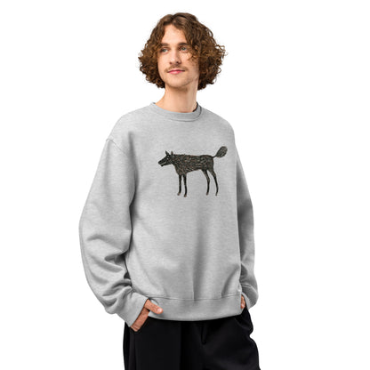 Wolf Of My Dreams design by Kirsten Blackburn on oversized heavyweight sweatshirt