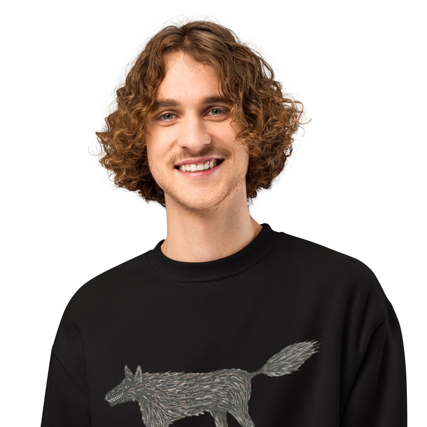 Wolf Of My Dreams design by Kirsten Blackburn on oversized heavyweight sweatshirt