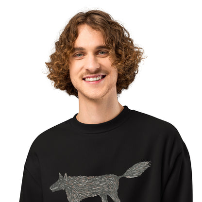 Wolf Of My Dreams design by Kirsten Blackburn on oversized heavyweight sweatshirt