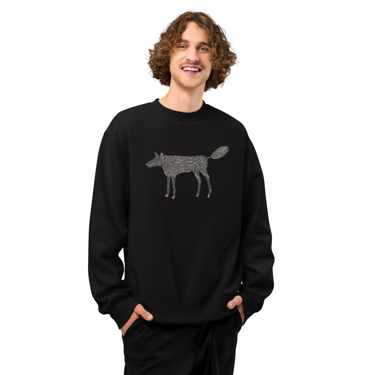 Wolf Of My Dreams design by Kirsten Blackburn on oversized heavyweight sweatshirt