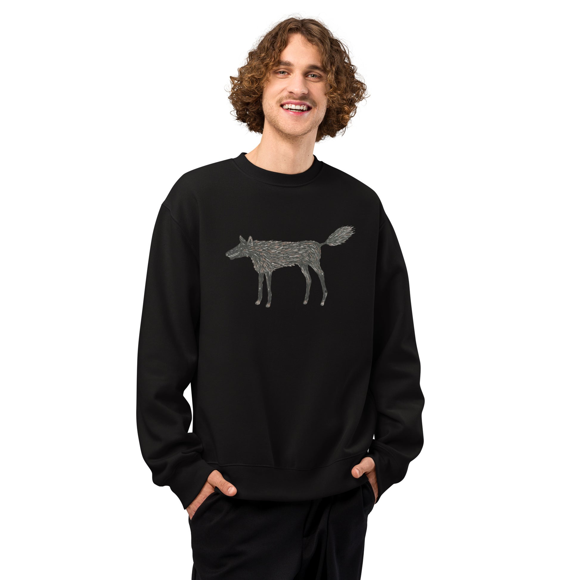 Wolf Of My Dreams design by Kirsten Blackburn on oversized heavyweight sweatshirt