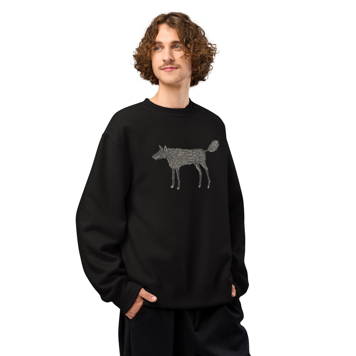 Wolf Of My Dreams design by Kirsten Blackburn on oversized heavyweight sweatshirt