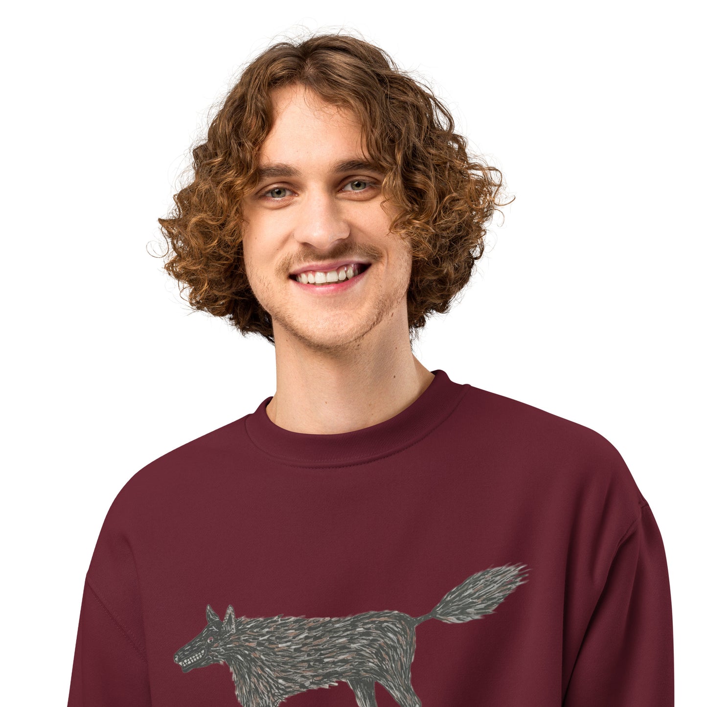 Wolf Of My Dreams design by Kirsten Blackburn on oversized heavyweight sweatshirt