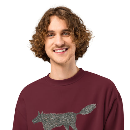 Wolf Of My Dreams design by Kirsten Blackburn on oversized heavyweight sweatshirt