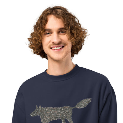 Wolf Of My Dreams design by Kirsten Blackburn on oversized heavyweight sweatshirt