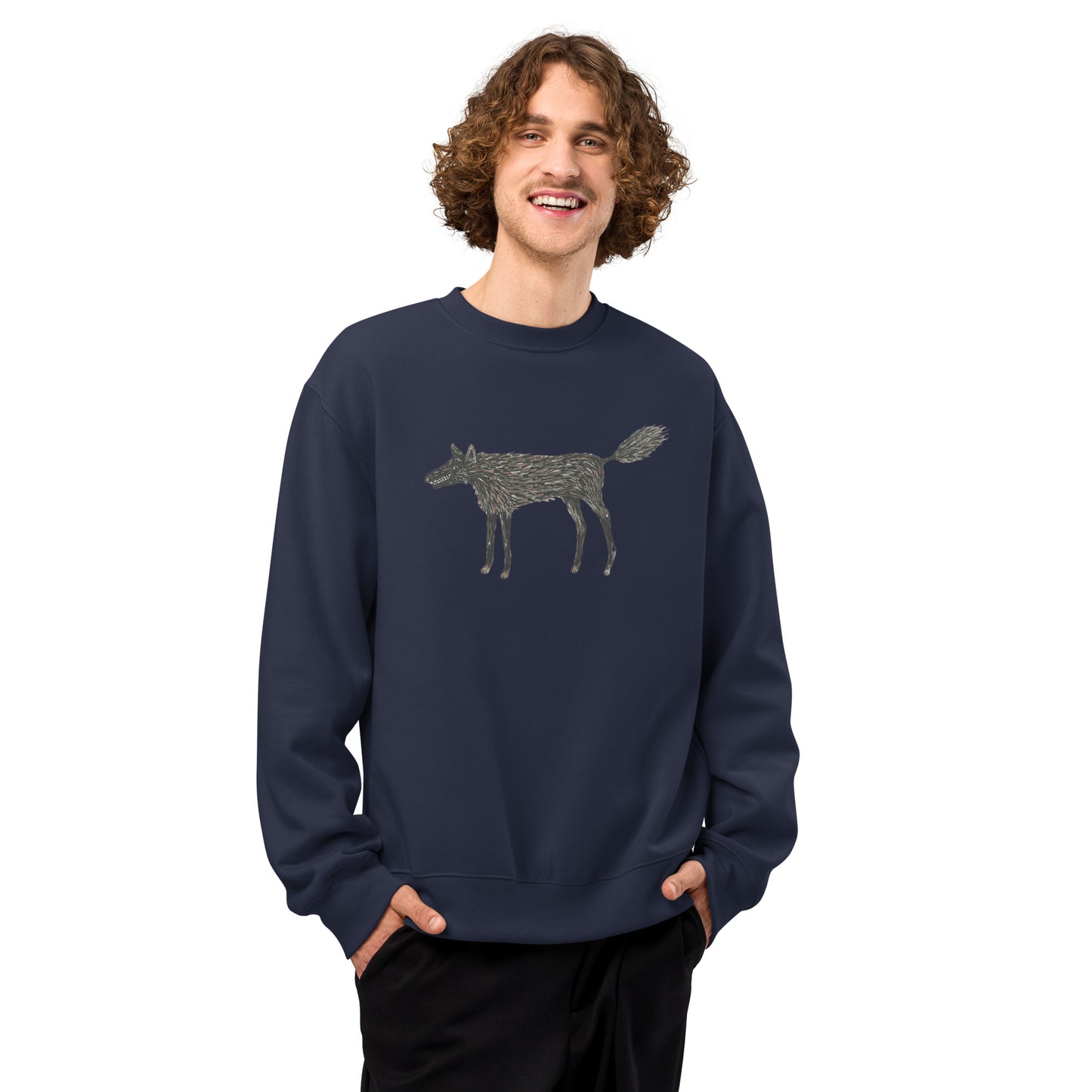 Wolf Of My Dreams design by Kirsten Blackburn on oversized heavyweight sweatshirt