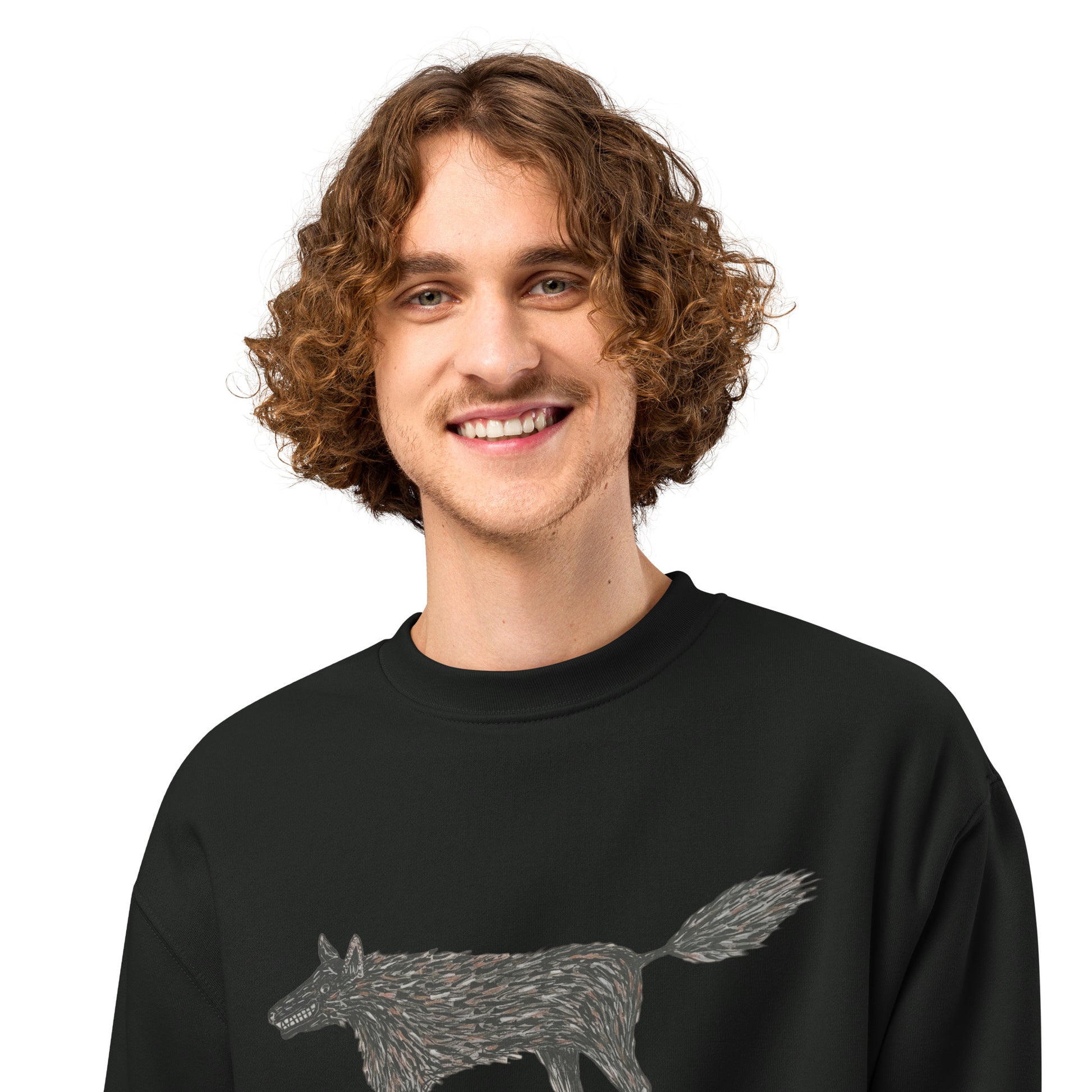 Wolf Of My Dreams design by Kirsten Blackburn on oversized heavyweight sweatshirt