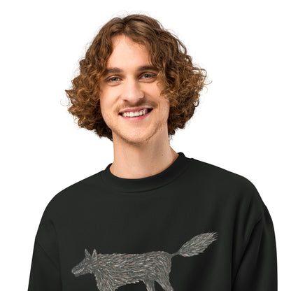 Wolf Of My Dreams design by Kirsten Blackburn on oversized heavyweight sweatshirt