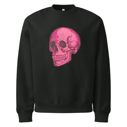 Pink Skull design by Kirsten Blackburn on oversized heavyweight sweatshirt