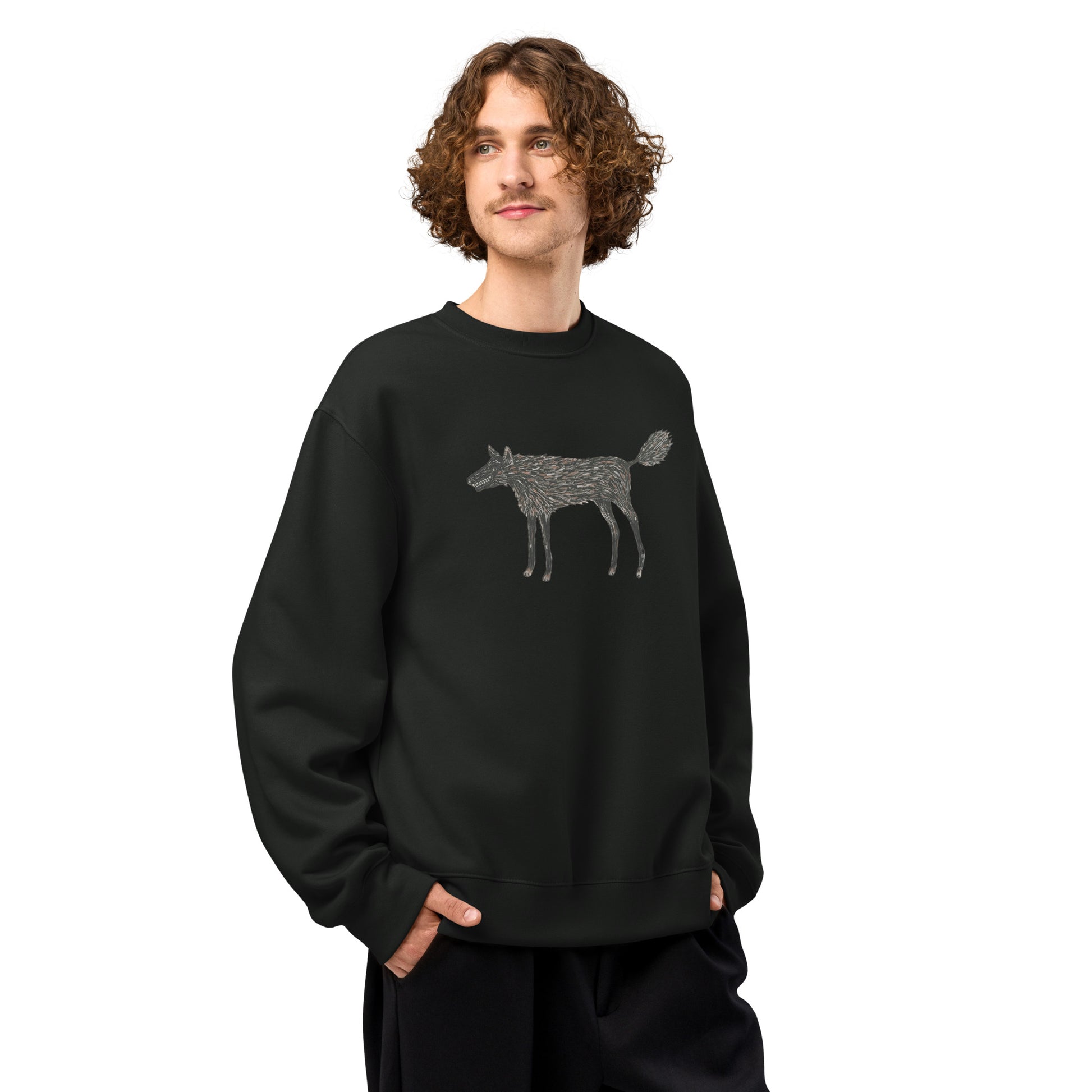 Wolf Of My Dreams design by Kirsten Blackburn on oversized heavyweight sweatshirt