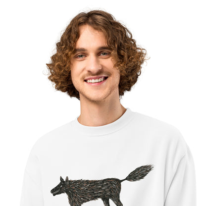 Wolf Of My Dreams design by Kirsten Blackburn on oversized heavyweight sweatshirt