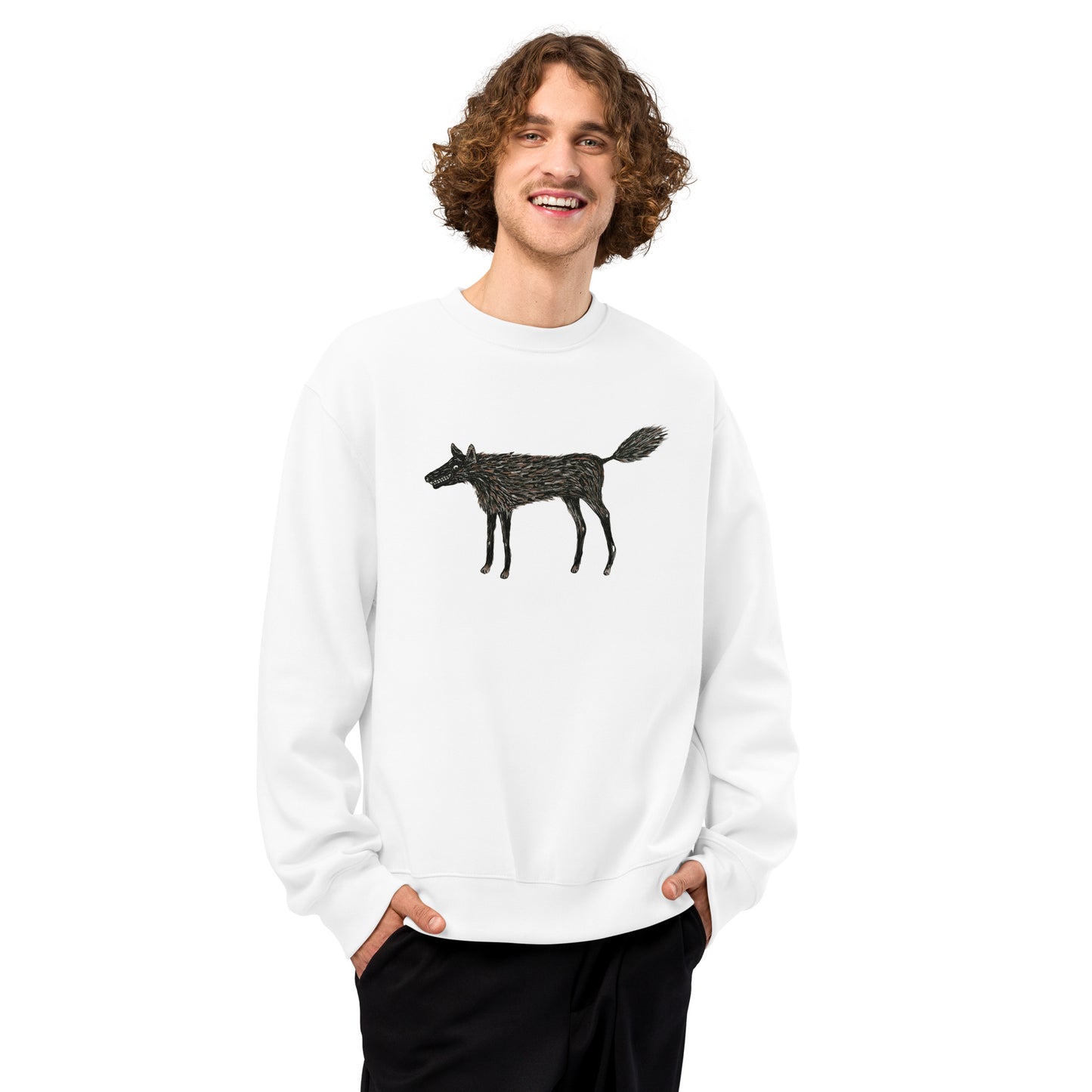 Wolf Of My Dreams design by Kirsten Blackburn on oversized heavyweight sweatshirt