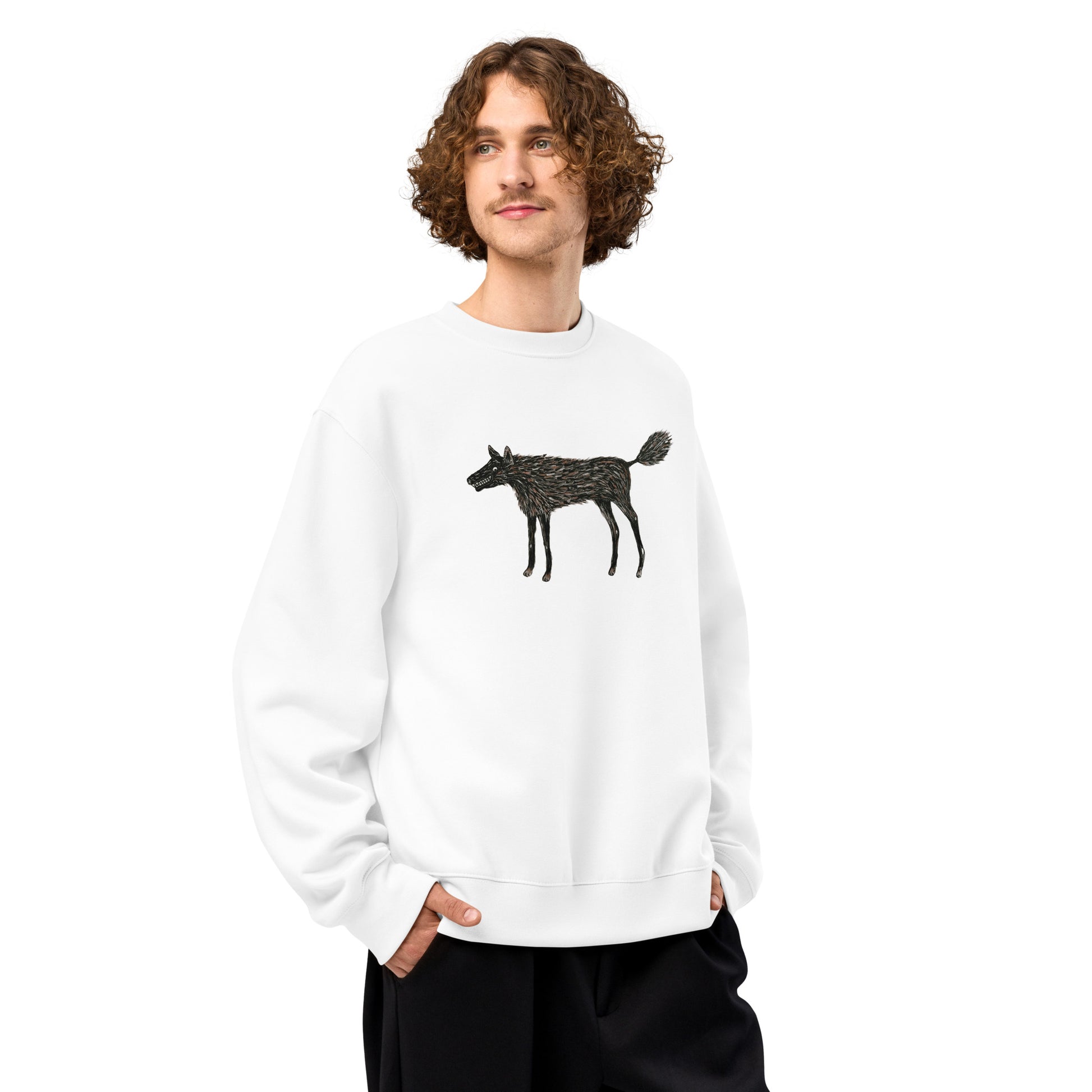 Wolf Of My Dreams design by Kirsten Blackburn on oversized heavyweight sweatshirt