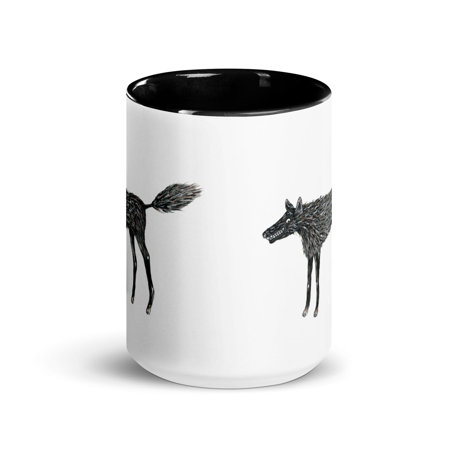 Wolf Of My Dreams design by Kirsten Blackburn on 15oz glossy mug with colored interior