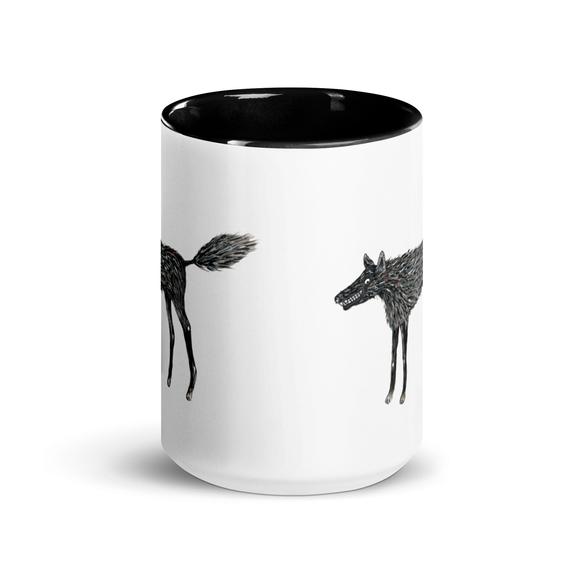 Wolf Of My Dreams design by Kirsten Blackburn on 15oz glossy mug with colored interior
