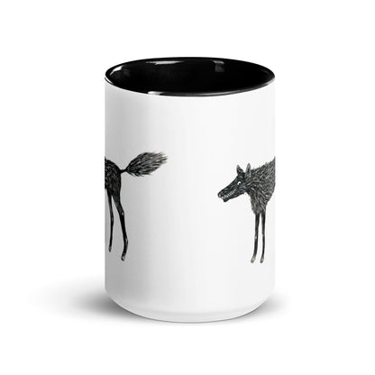 Wolf Of My Dreams design by Kirsten Blackburn on 15oz glossy mug with colored interior